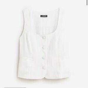 NWT! J.Crew Scoopneck linen-blend vest. Size 6